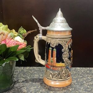 Vintage lidded German beer Stein